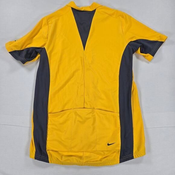 Nike Dri-Fit Yellow Short Sleeve Bike Cycling Zip Up Jersey Men's‎ Size XL - Picture 8 of 9